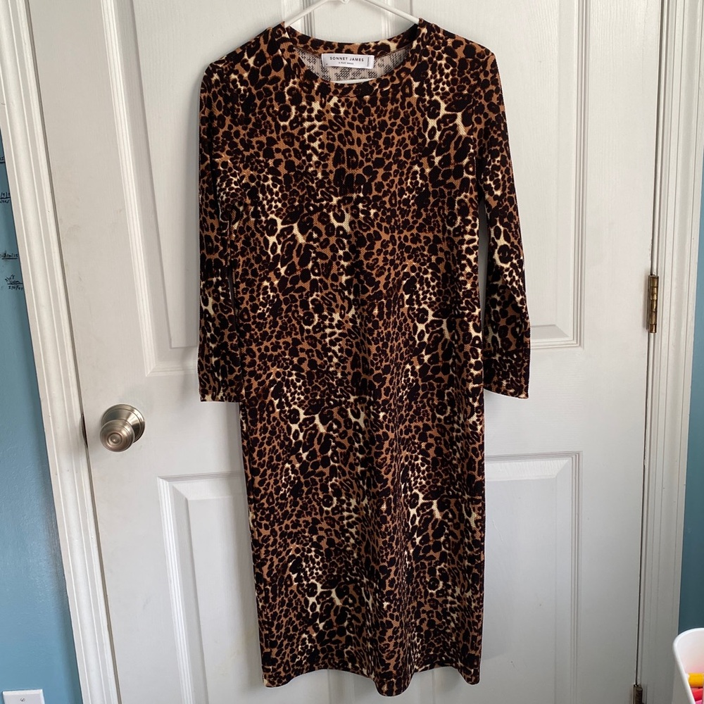 Sonnet James Leopard Print Dress Size M - Picture 3 of 5